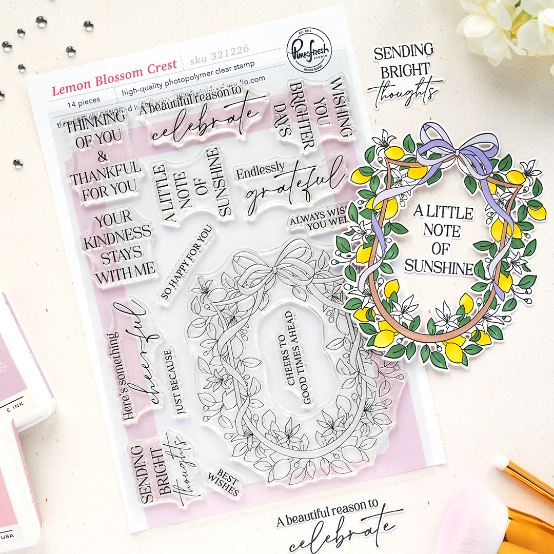 **NEW* - Pinkfresh Studio - Lemon Blossom Crest stamp