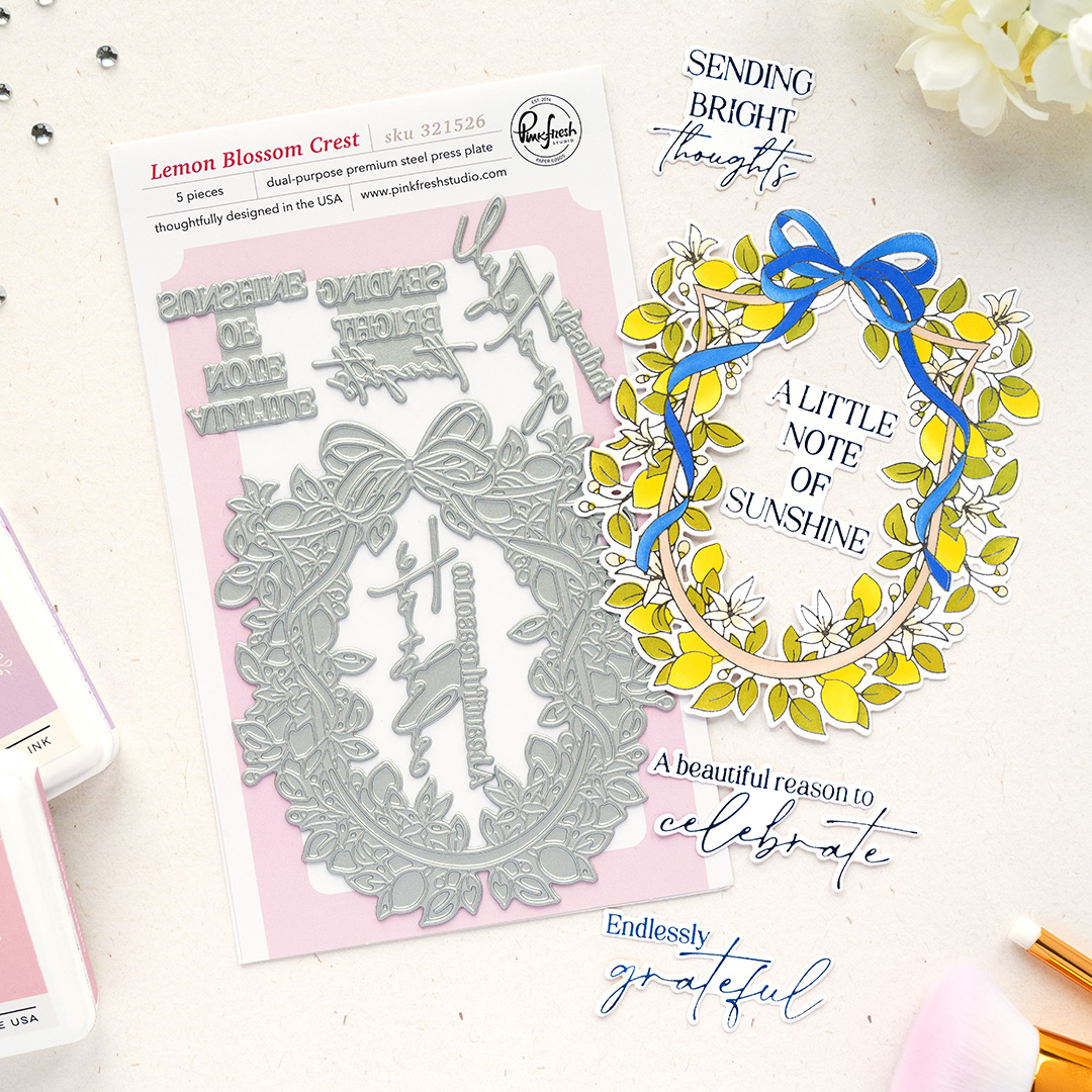 **NEW* - Pinkfresh Studio - Lemon Blossom Crest press plate