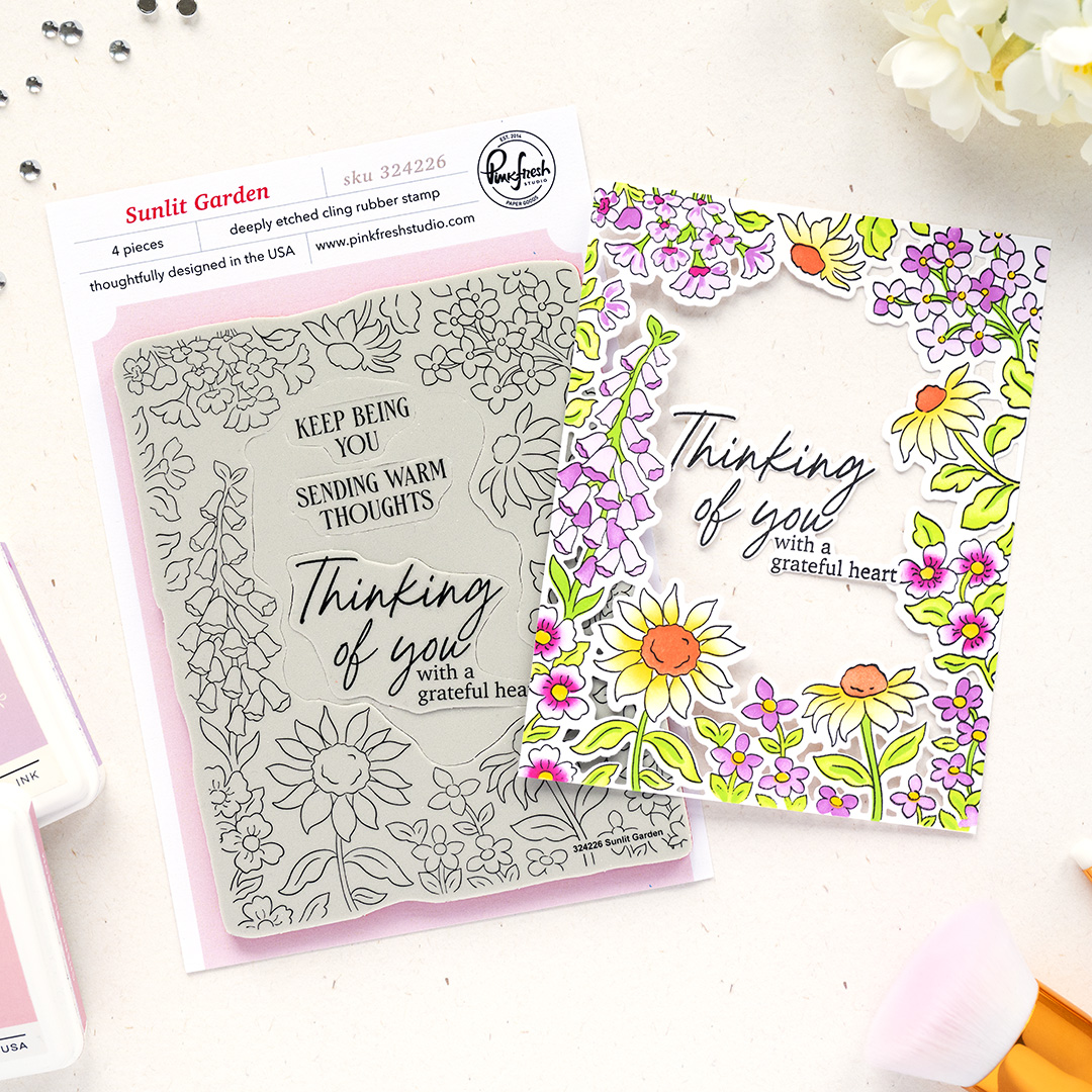 **NEW* - Pinkfresh Studio - Sunlit Garden cling stamp