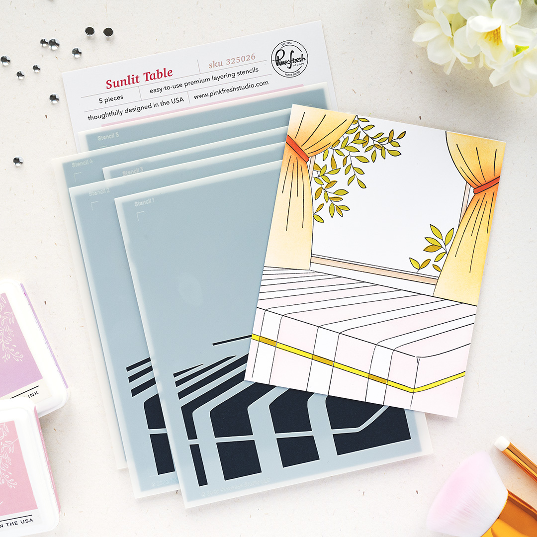 **NEW* - Pinkfresh Studio - Sunlit Table stencil
