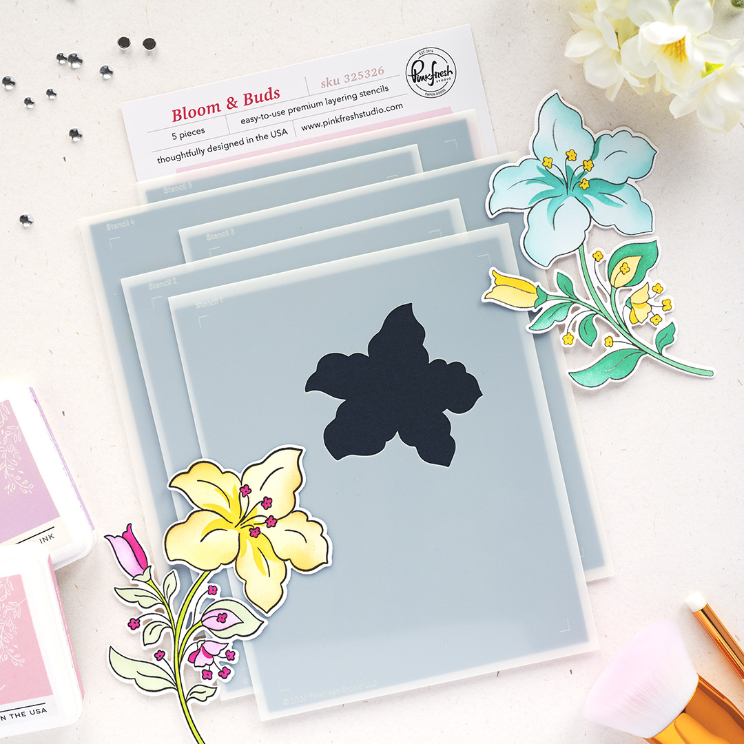 **NEW* - Pinkfresh Studio - Bloom & Buds stencil