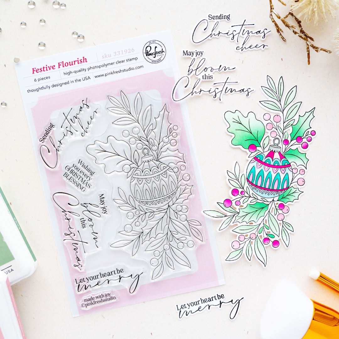 **NEW* - Pinkfresh Studio - Festive Flourish stamp