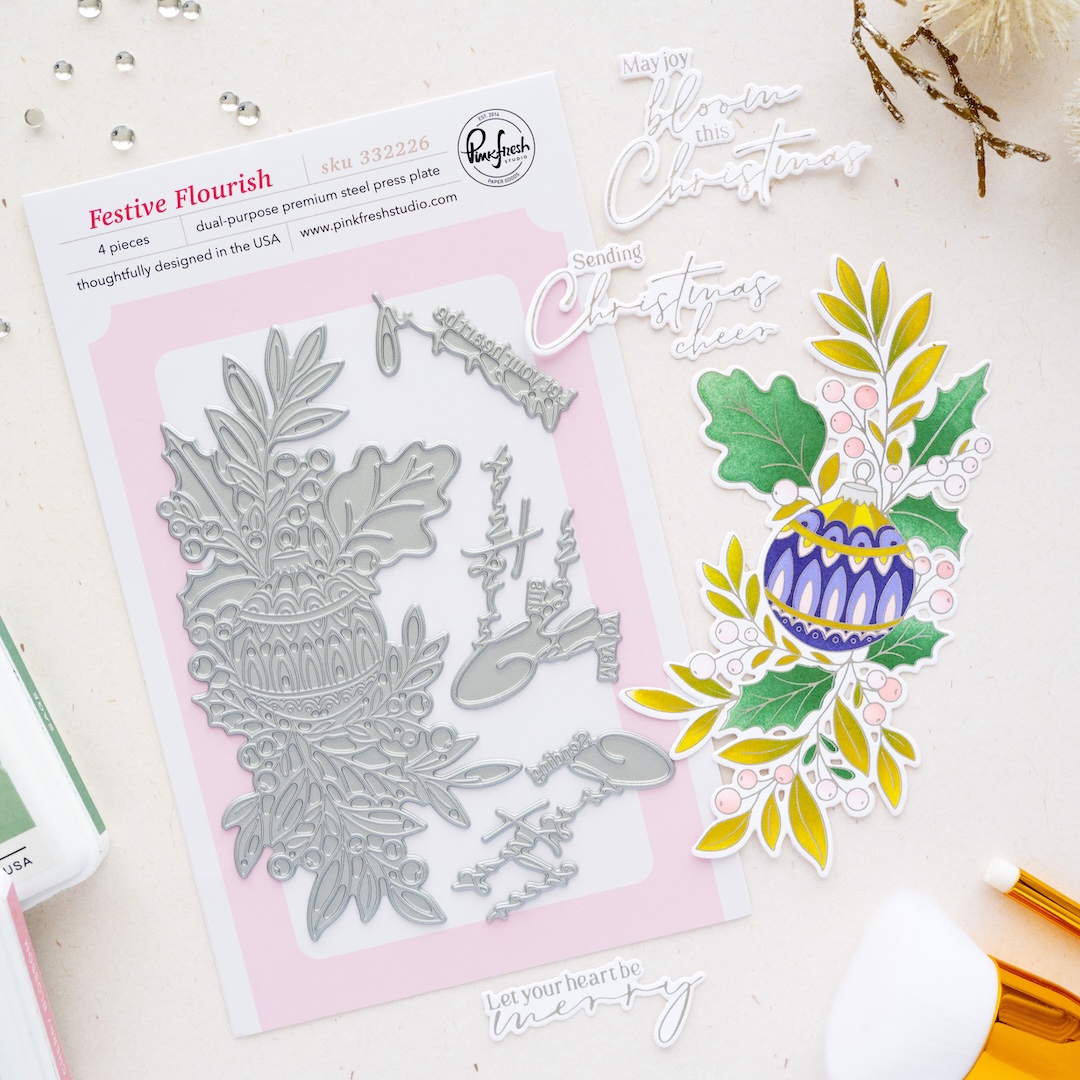 **NEW* - Pinkfresh Studio - Festive Flourish press plate
