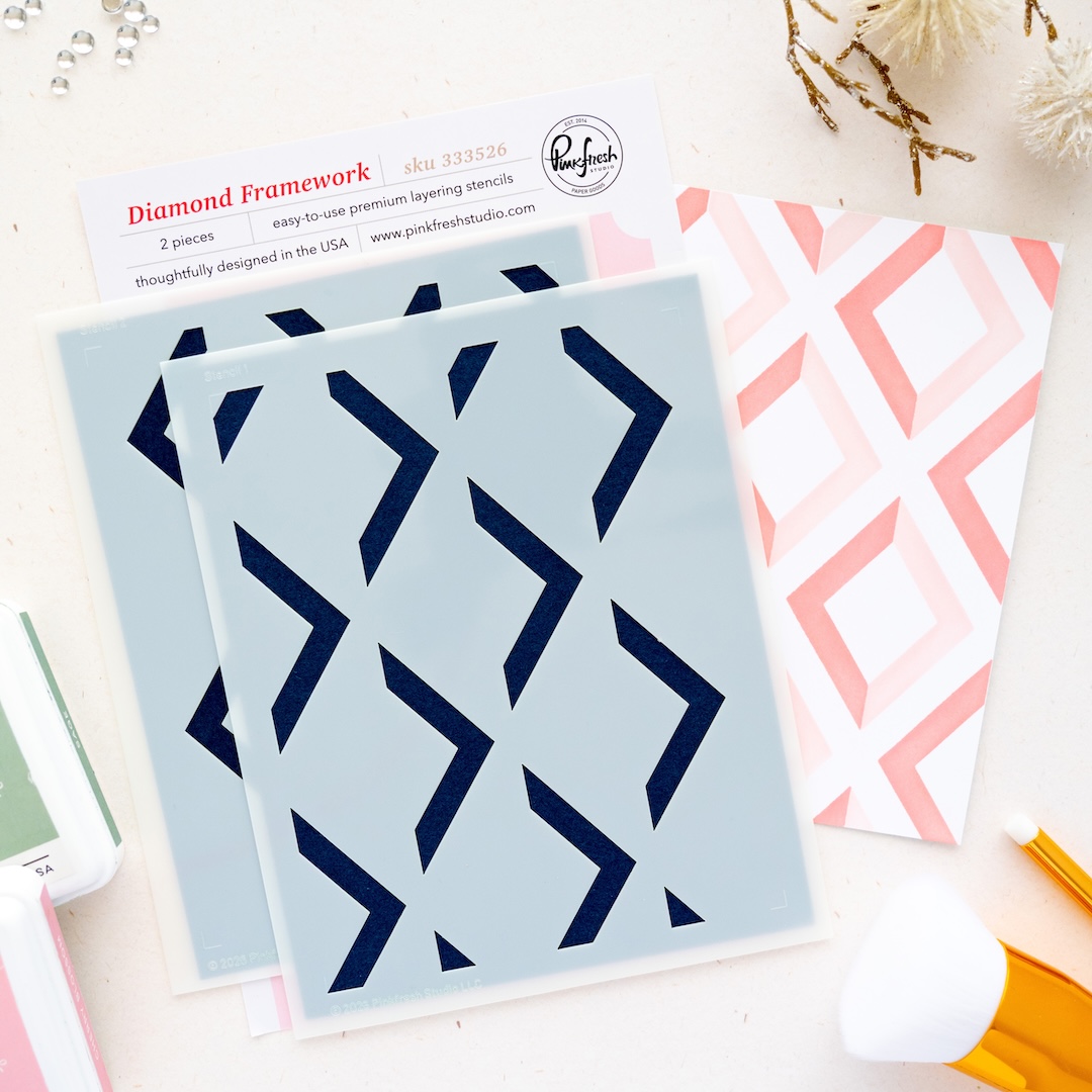 **NEW* - Pinkfresh Studio - Diamond Framework stencil