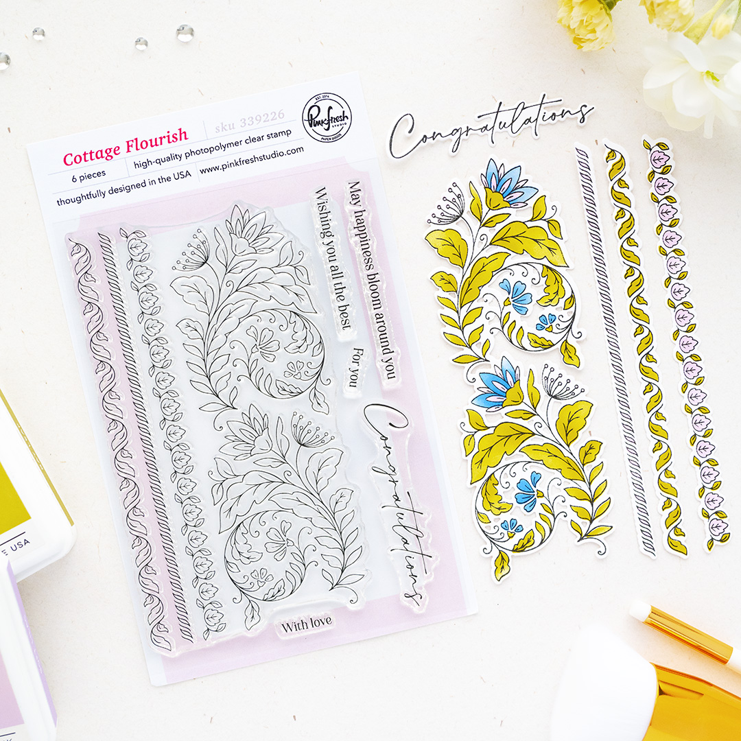 **NEW* - Pinkfresh Studio - Cottage Flourish stamp