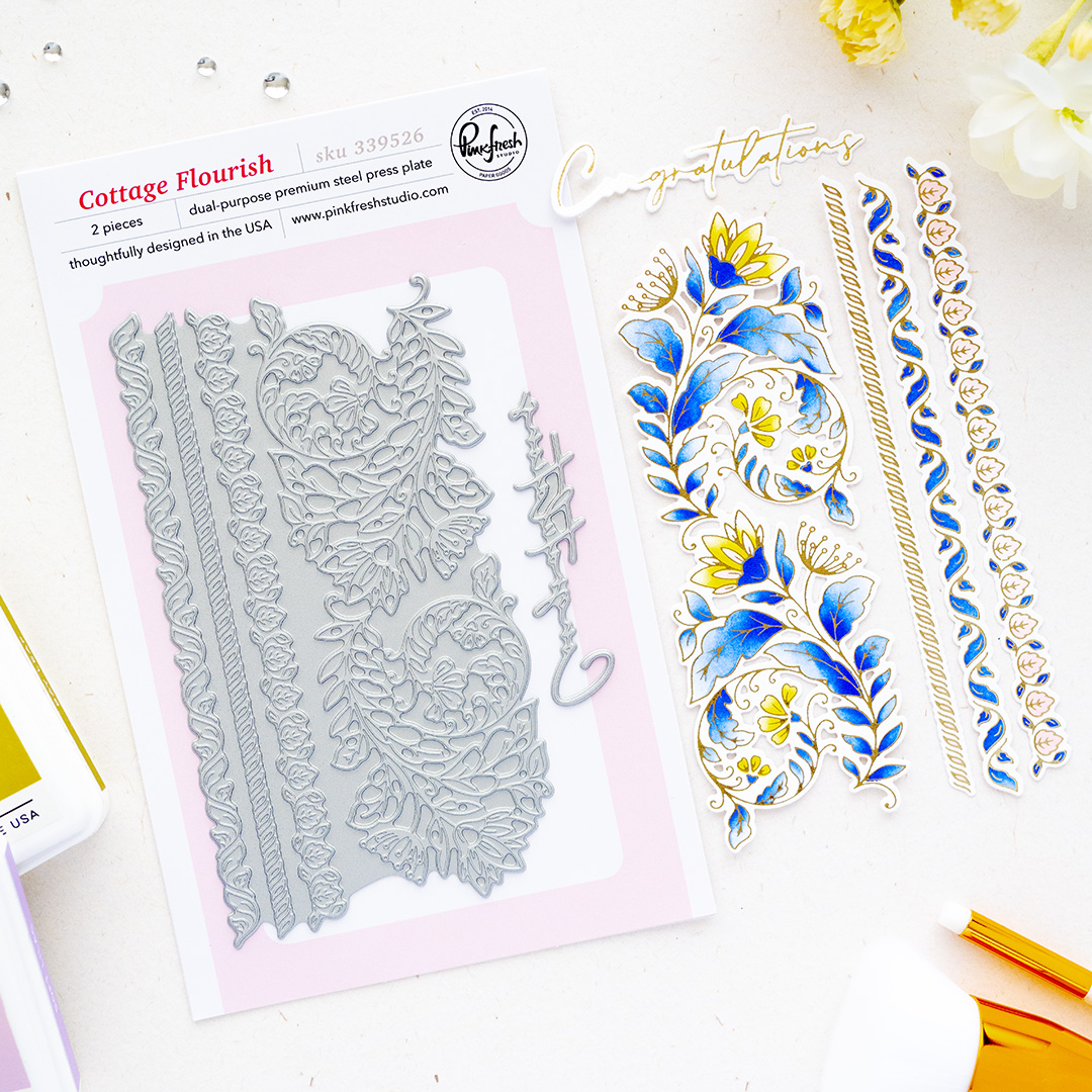 **NEW* - Pinkfresh Studio - Cottage Flourish press plate