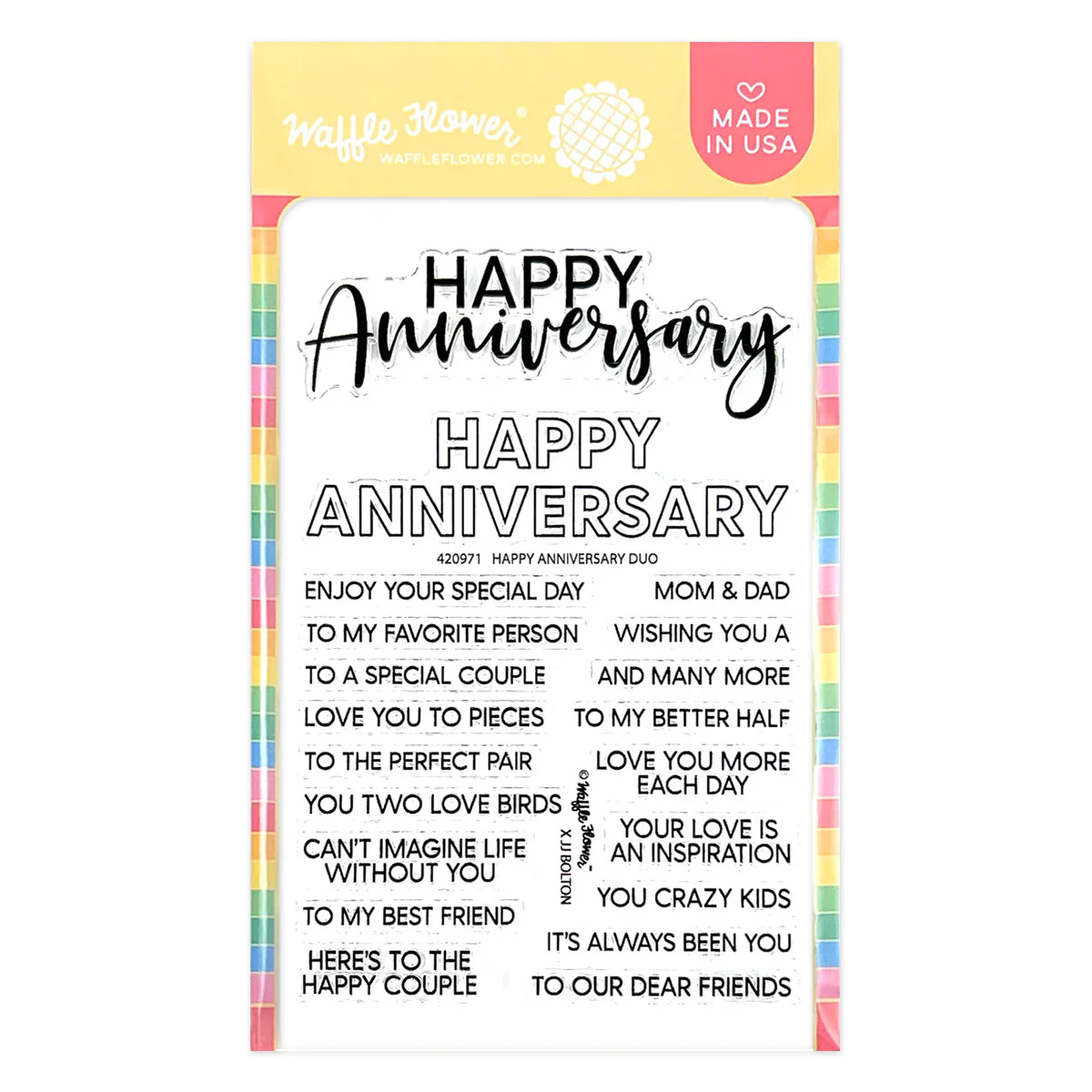 Waffle Flower - Happy Anniversary Duo Stamp Set