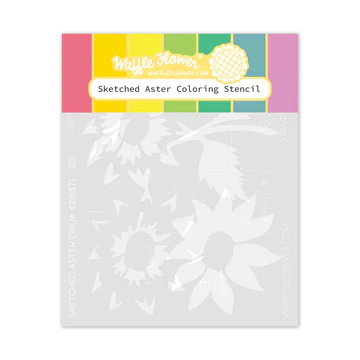 Waffle Flower - Sketched Aster Coloring Stencil