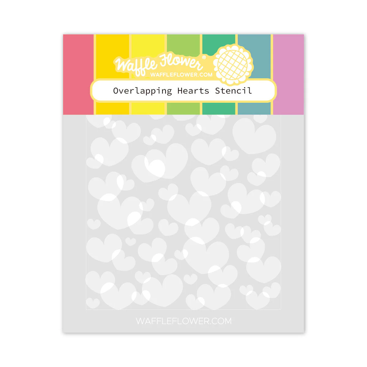 Waffle Flower - Overlapping Hearts Stencil