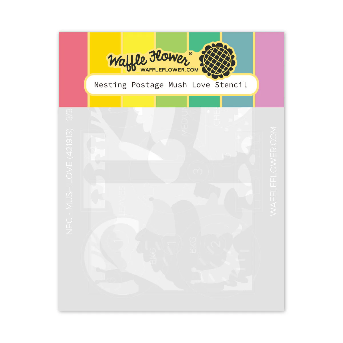 *NEW* - Waffle Flower - Nesting Postage Collage Mush Love Stencil