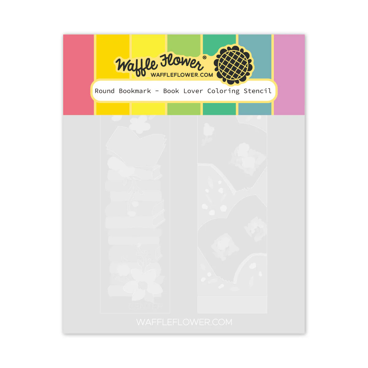 *NEW* - Waffle Flower - Round Bookmark - Book Lover Coloring Stencil