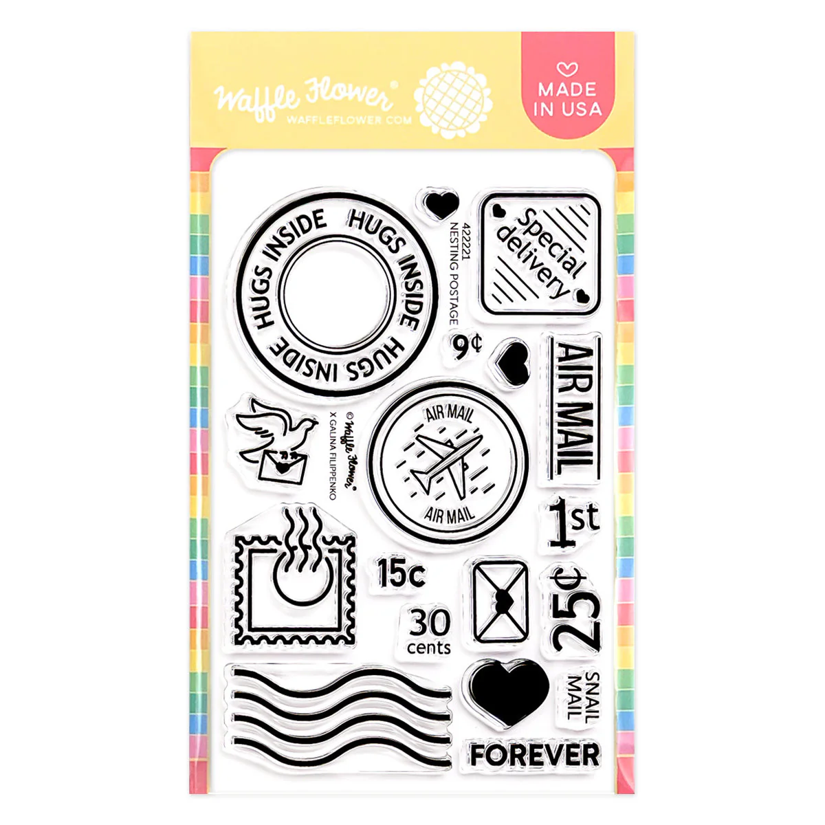 *NEW* - Waffle Flower - Nesting Postage Collage Stamp Set