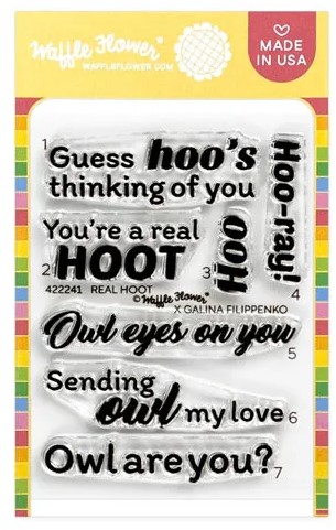 **NEW* - Waffle Flower - Real Hoot Sentiments Stamp Set
