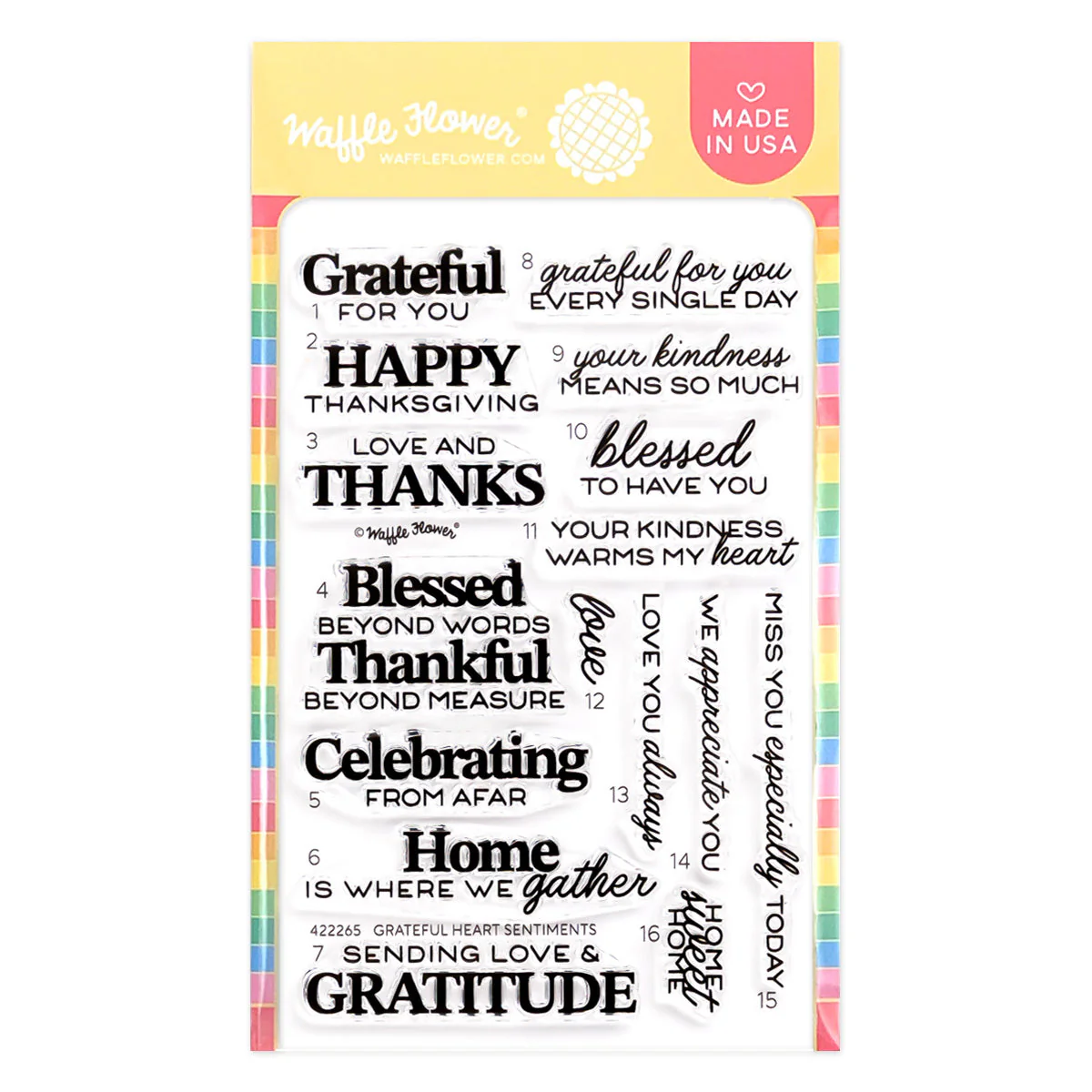 **NEW* - Waffle Flower - Grateful Heart Sentiments Stamp Set