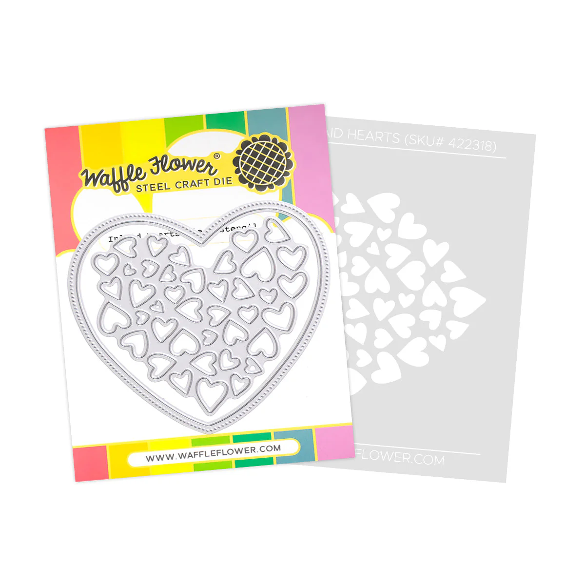 *NEW* - Waffle Flower - Inlaid Hearts Die-n-stencil