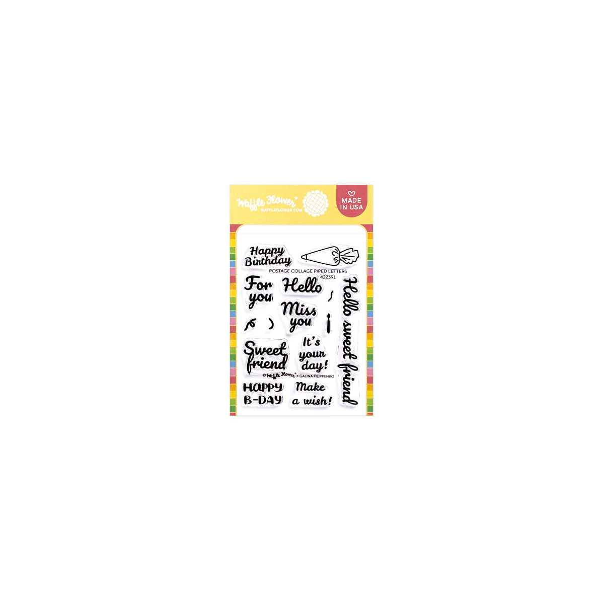 Waffle Flower - Postage Collage Piped Letters Stamp Set