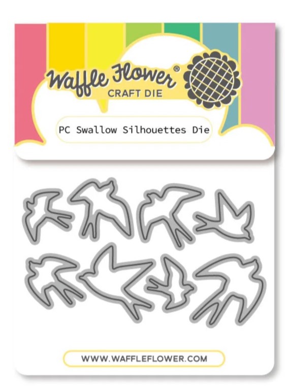 Waffle Flower - Postage Collage Swallow Silhouettes Die