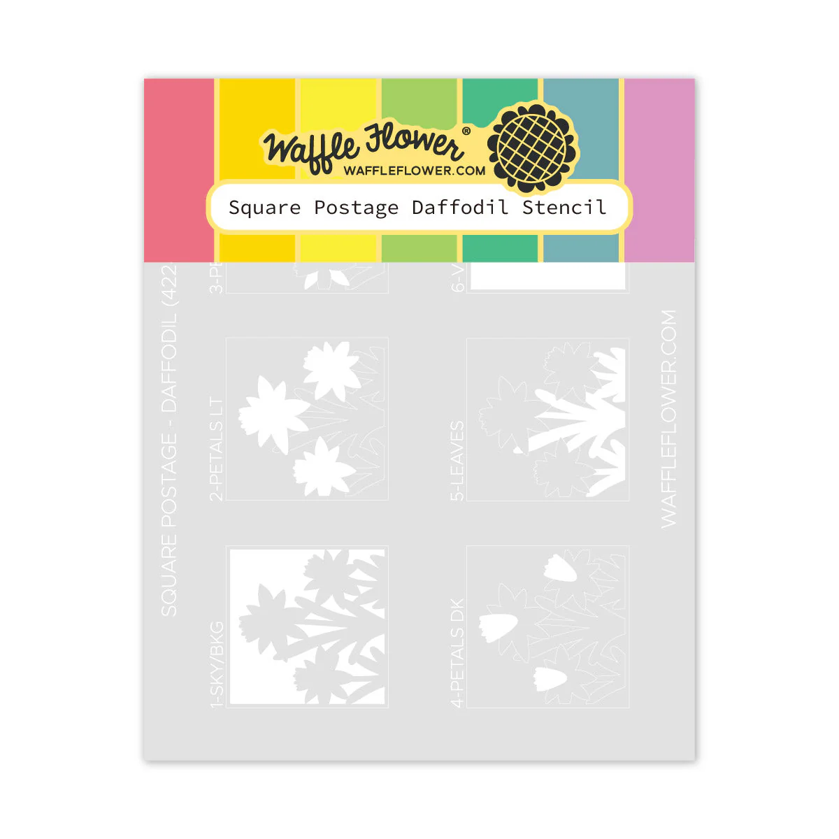 *NEW* - Waffle Flower - Square Postage Daffodil Stencil