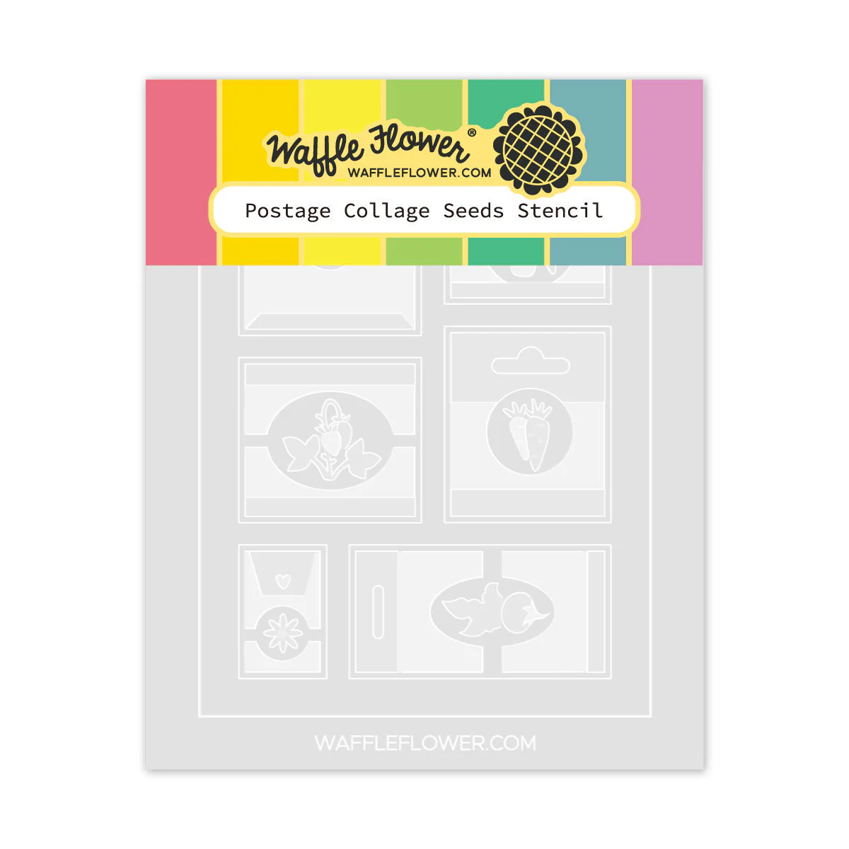 *NEW* - Waffle Flower - Postage Collage Seeds Stencil
