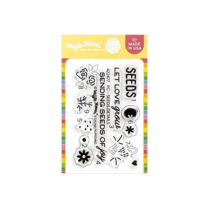 *NEW* - Waffle Flower - Postage Collage Seeds Details Stamp Set