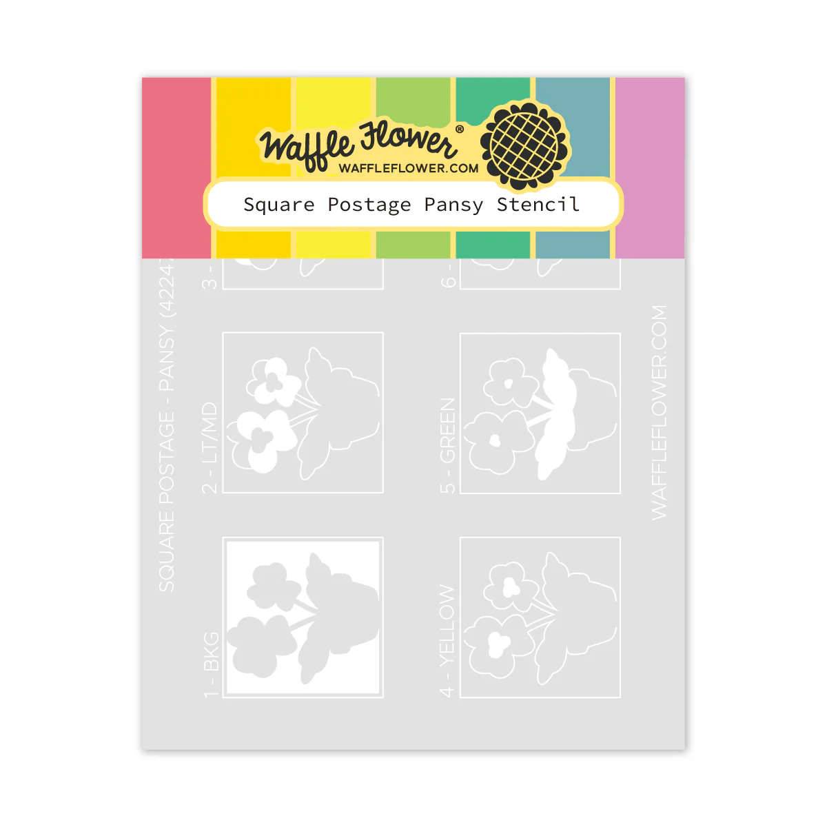 *NEW* - Waffle Flower - Square Postage - Pansy Stencil