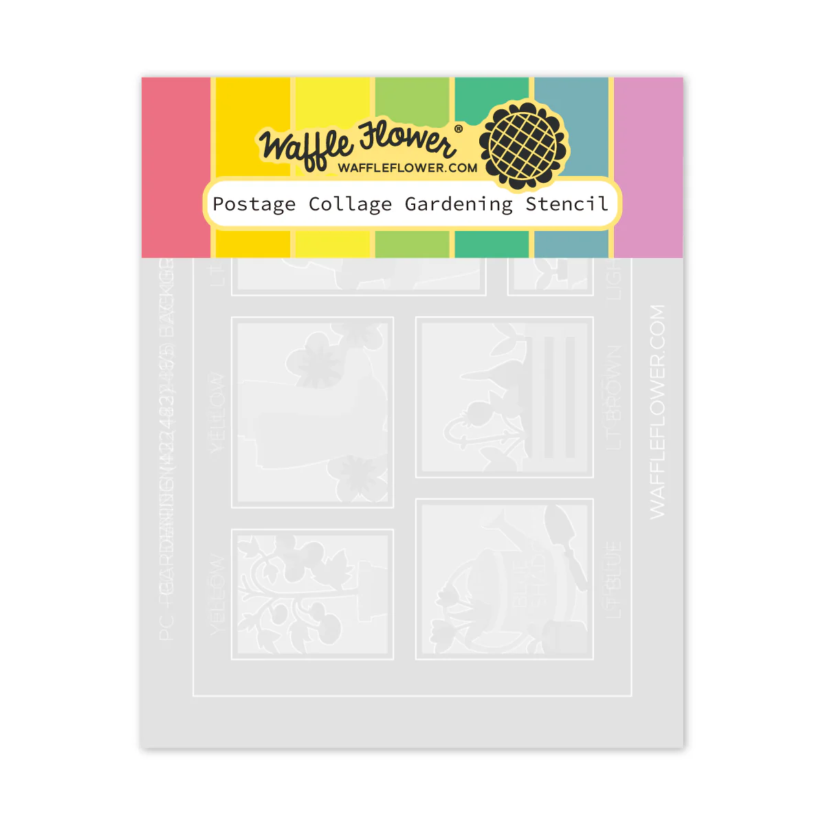 *NEW* - Waffle Flower - Postage Collage Gardening Stencil