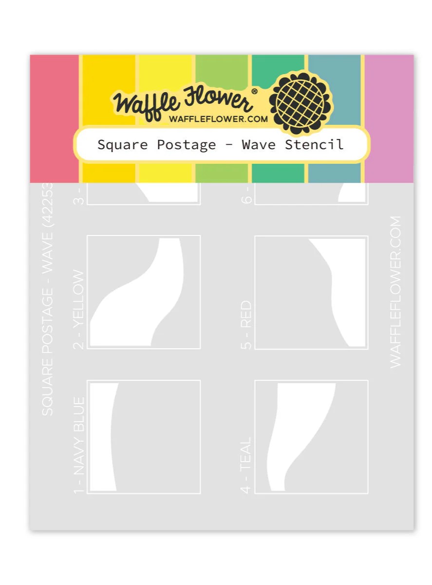 Waffle Flower - Square Postage - Wave Stencil