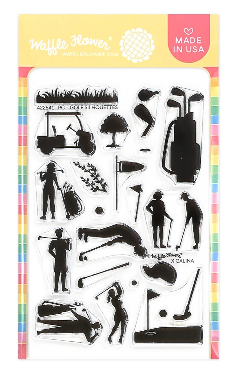 *NEW* - Waffle Flower - Postage Collage Golf Silhouettes Stamp Set