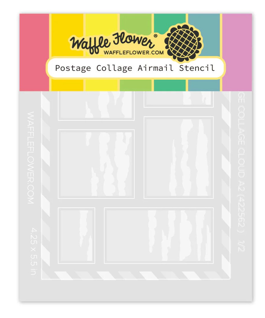 *NEW* - Waffle Flower - Postage Collage Airmail Stencil