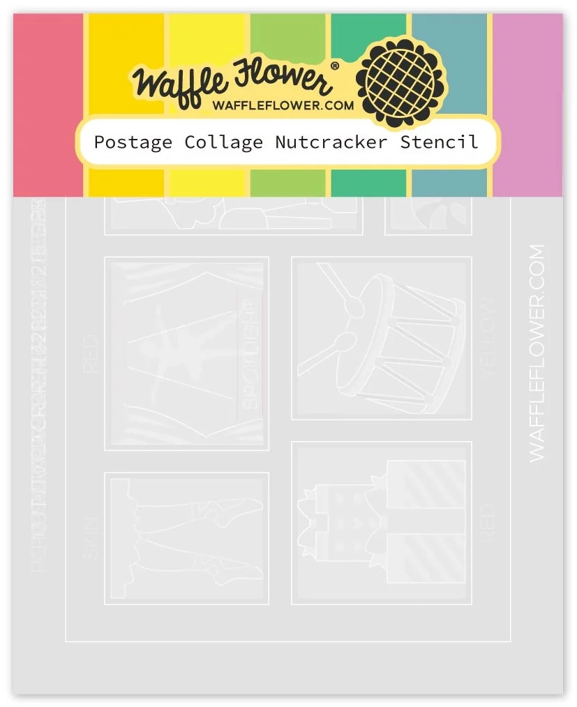 **NEW* - Waffle Flower - Postage Collage Nutcracker Stencil