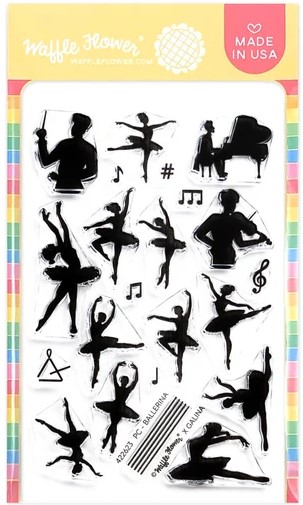 **NEW* - Waffle Flower - Postage Collage Ballerina Silhouettes Stamp Set