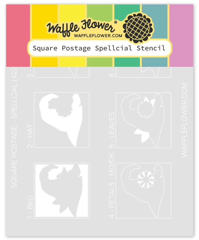 *NEW* - Waffle Flower - Square Postage Spellcial Stencil