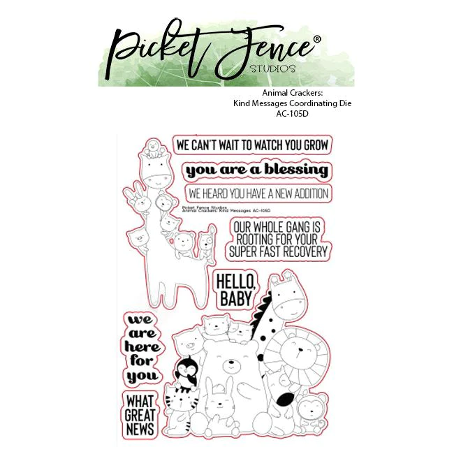 Picket Fence - Animal Crackers: Kind Messages Coordinating Die