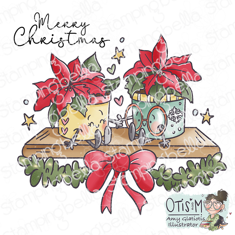**NEW* - Stamping Bella - Spec-Tacular Poinsettia Pair (set of 2 stamps)