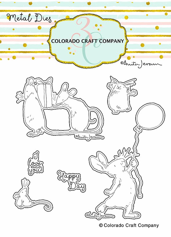 Colorado Craft Company - Anita Jeram~Birthday Wishing-Dies