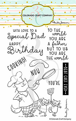 Colorado Craft Company - Anita Jeram~Dad's Cooking Stamp WITH MATCHING DIE