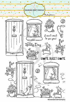 Colorado Craft Company -  Anita Jeram~Home Sweet Home 6 x 8 Clear Stamps