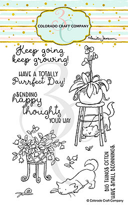 Colorado Craft Company - Anita Jeram~Keep Growing 4 x 6 Clear Stamp WITH MATCHING DIE