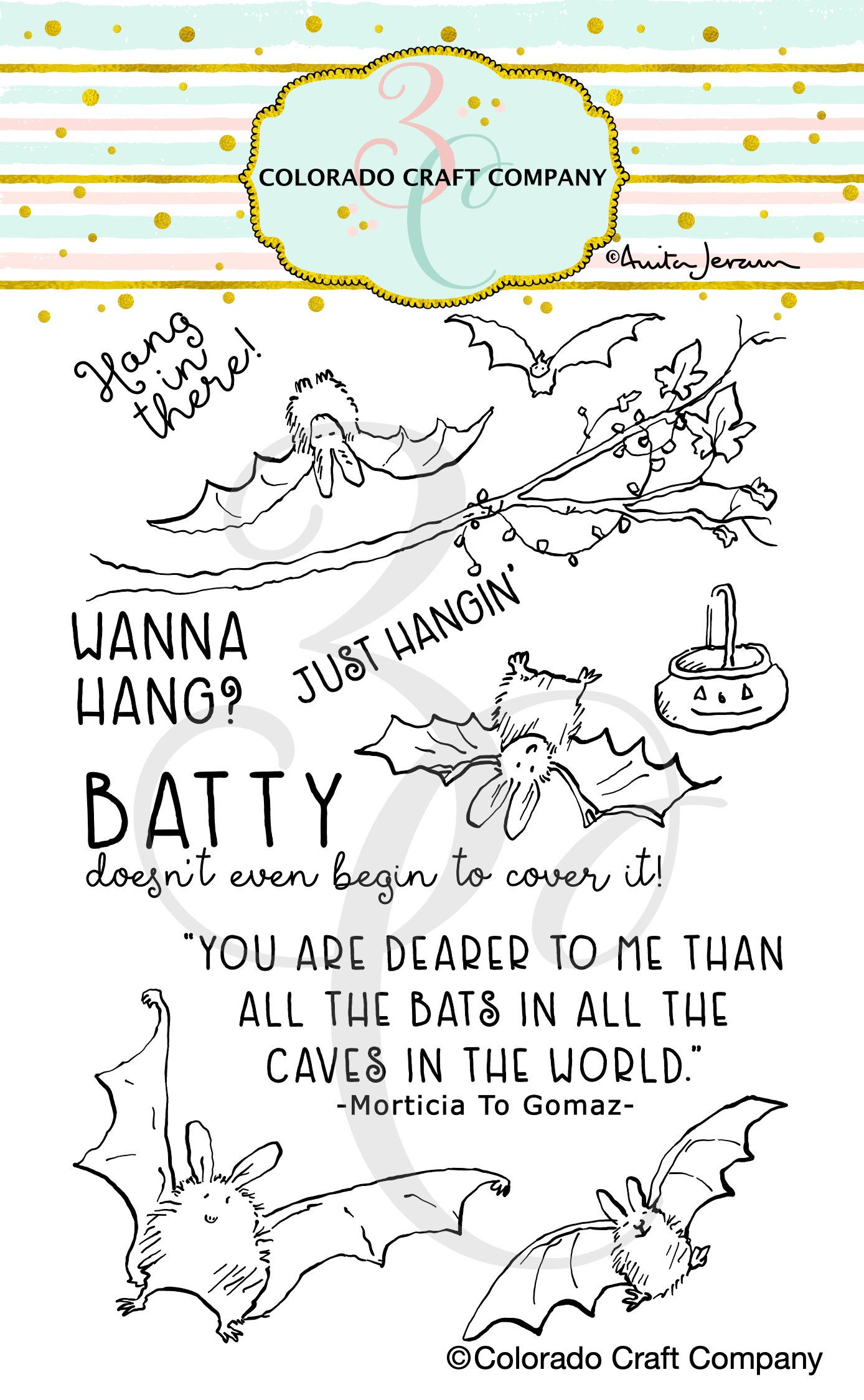 Colorado Craft Company - Anita Jeram~Hang In There 4 x 6 Clear Stamps