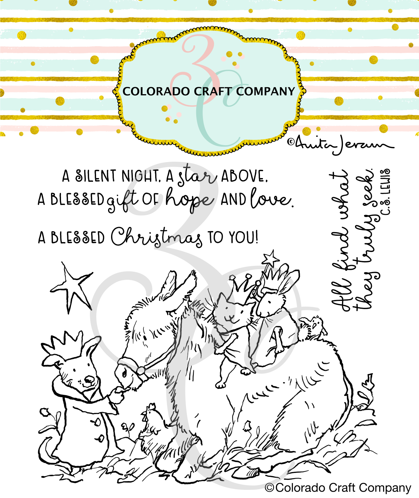Colorado Craft Company - Anita Jeram~Three Kings 4 x 4 Clear Stamps