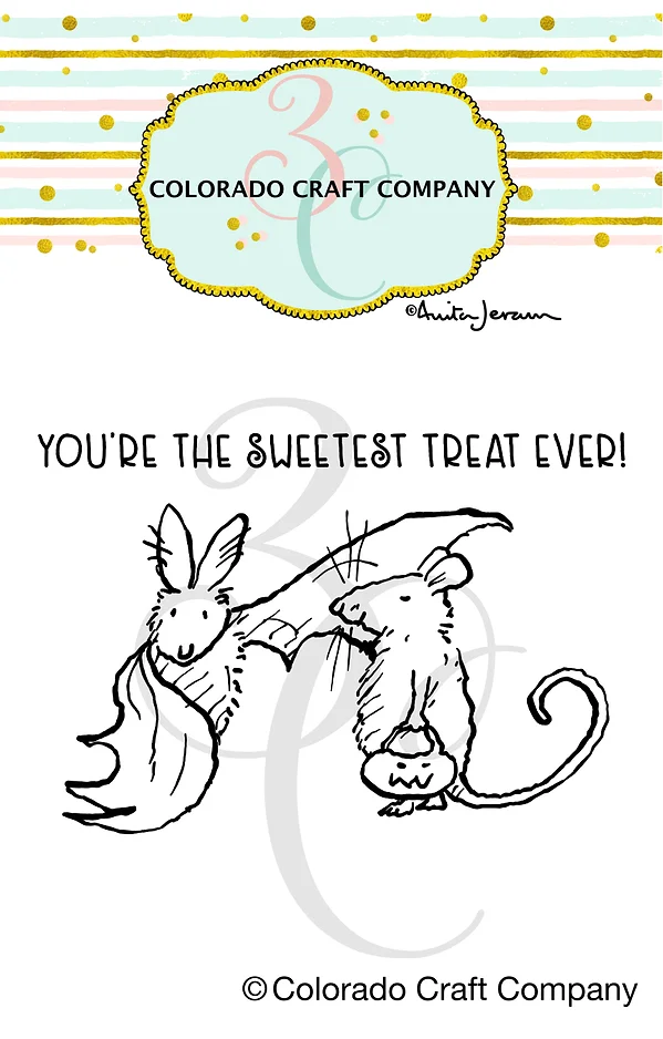 Colorado Craft Company -  Anita Jeram~Halloween Friends Mini 2 x 3 Clear Stamps