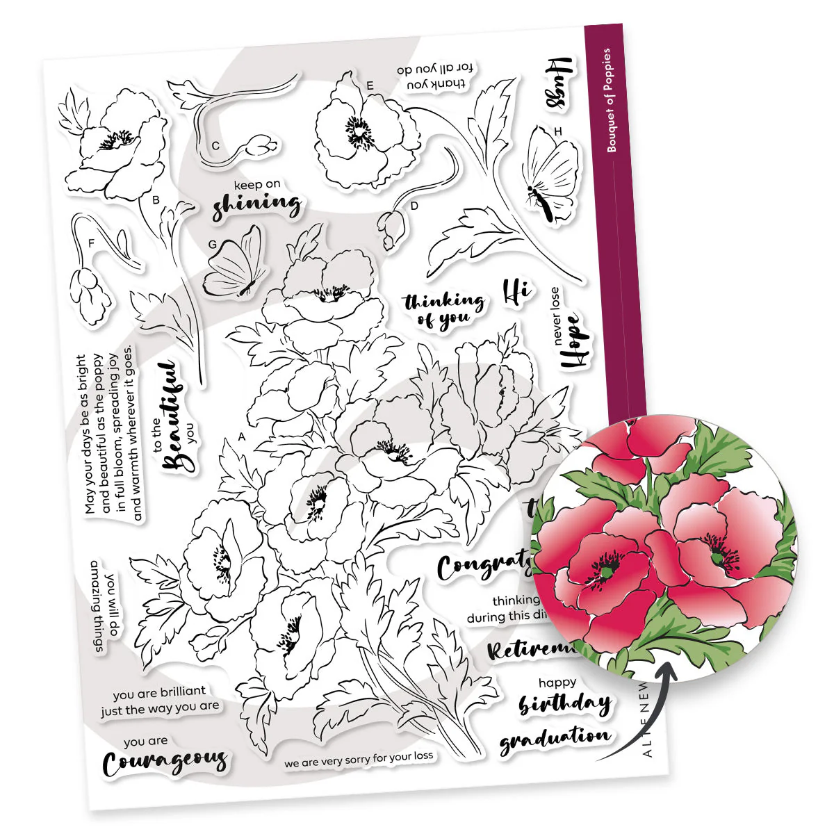 Altenew - Bouquet of Poppies Stamp Set