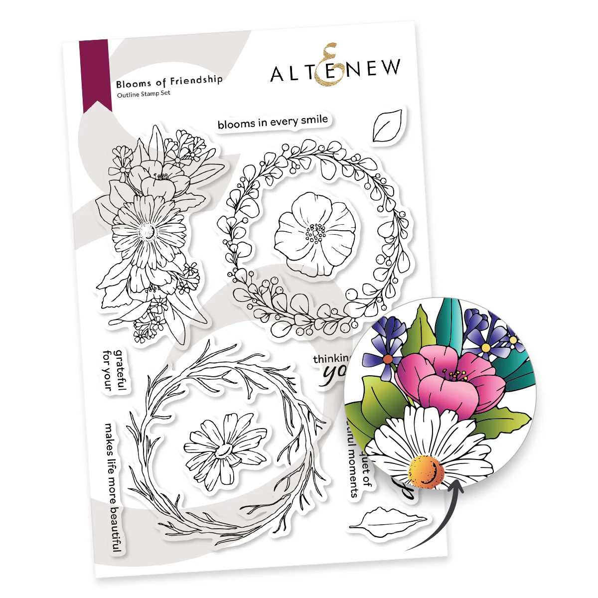 Altenew - Blooms of Friendship Stamp Set WITH MATCHING DIE