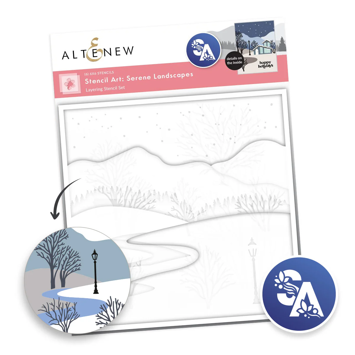 Altenew - Stencil Art: Serene Landscapes Layering Stencil Set (6 in 1)