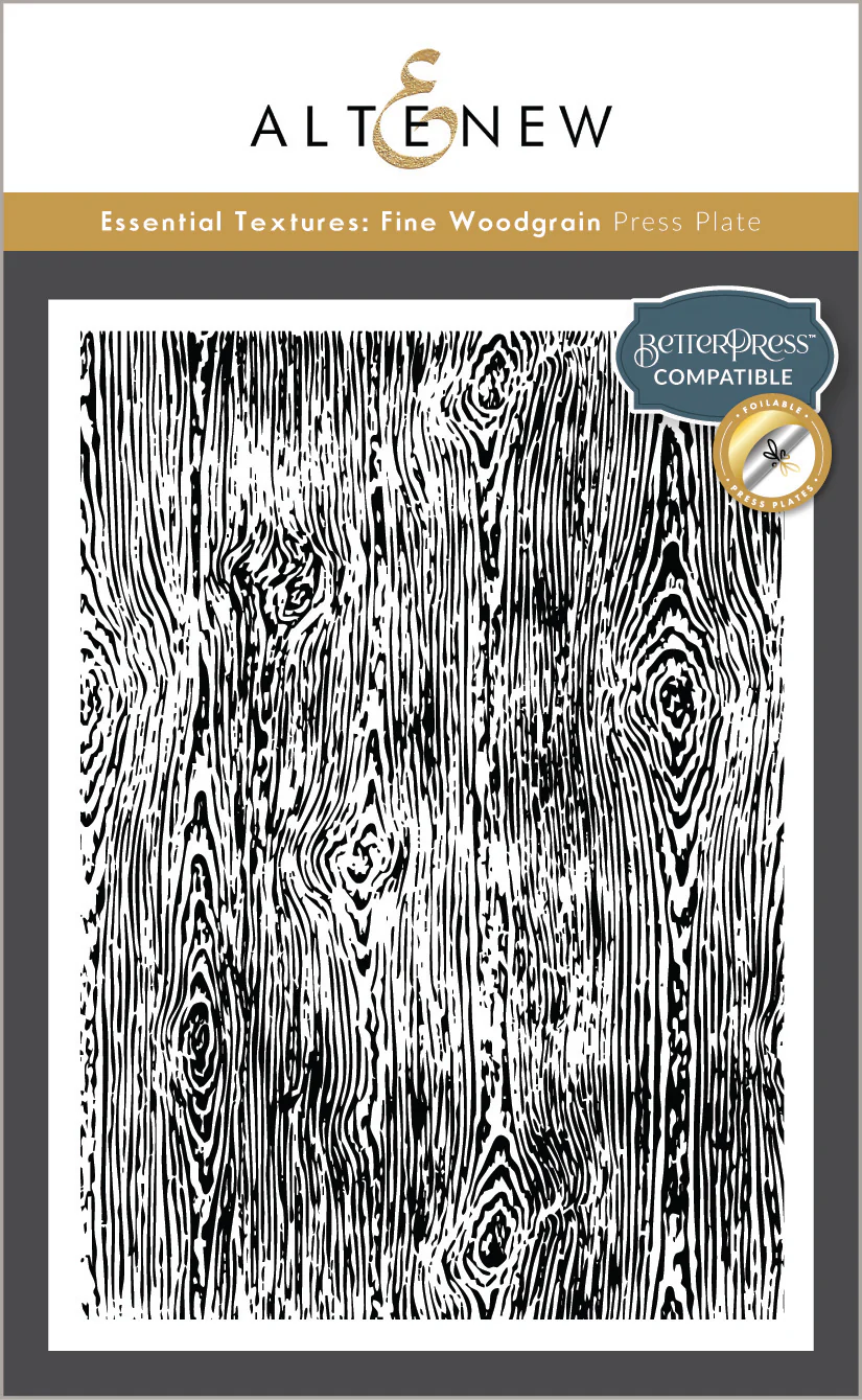 *NEW* - Altenew - Essential Textures: Fine Woodgrain Press Plates/Foil Plates