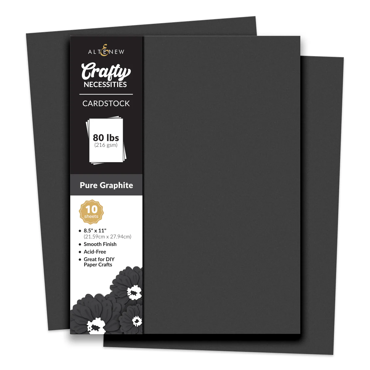 **NEW* - Altenew - Crafty Necessities: Pure Graphite Cardstock (10 sheets/set)