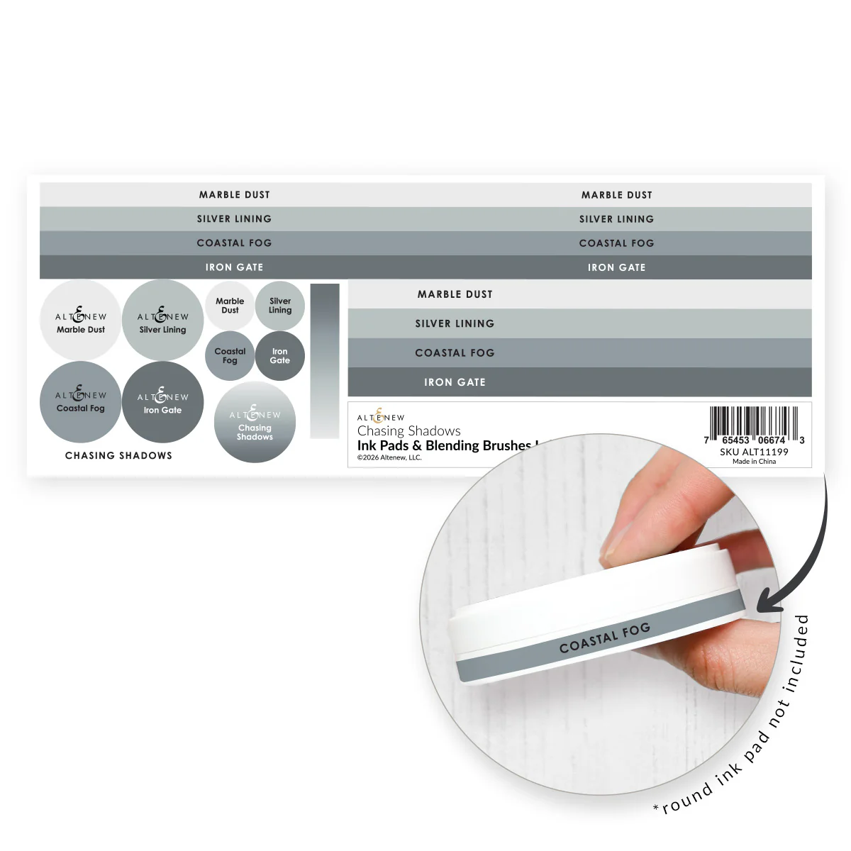 **NEW* - Altenew - Ink Pads & Blending Brushes Label Set - Chasing Shadows