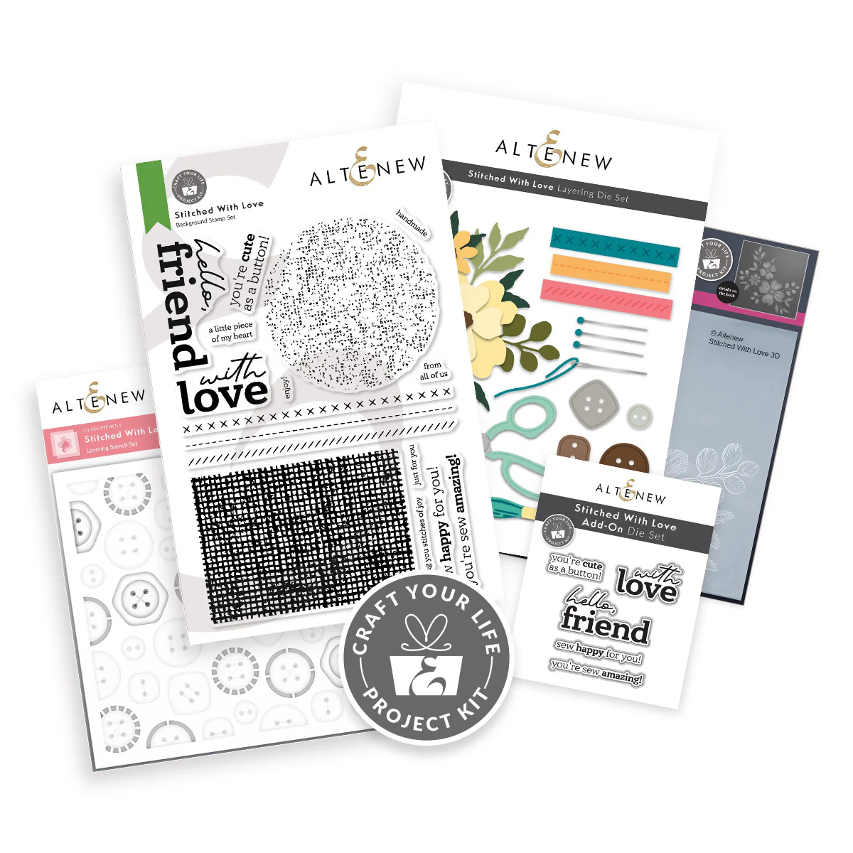 **NEW* - Altenew - Craft Your Life Project Kit: Stitched With Love & Add-On Die Bundle