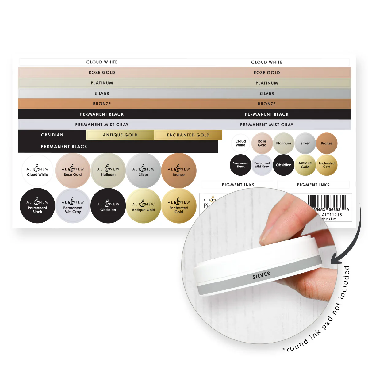 **NEW* - Altenew - Ink Pads & Blending Brushes Label Set - Pigment Inks