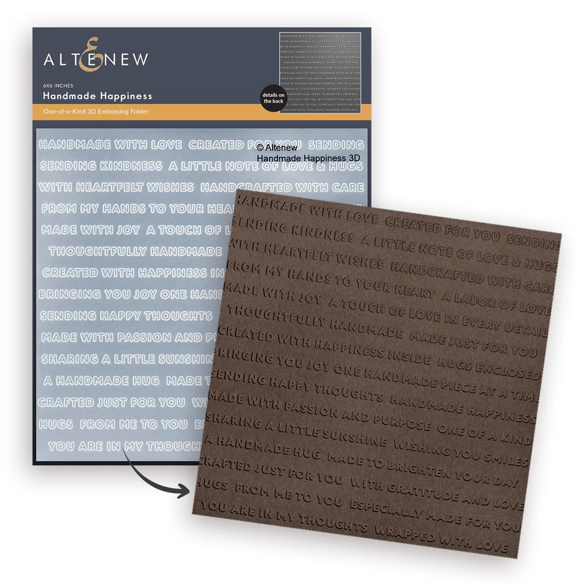 **NEW* - Altenew - Handmade Happiness 3D Embossing Folder